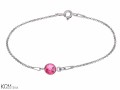 Różowa bransoletka łańcuszek, kryształ Swarovski®, srebro 925