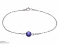 Fioletowa bransoletka łańcuszek, kryształ Swarovski®, srebro 925