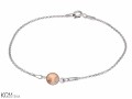 Beżowa bransoletka łańcuszek, kryształ Swarovski®, srebro 925