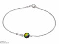 Opalizująca zielona bransoletka łańcuszek, kryształ Swarovski®, srebro 925