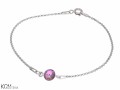 Opalizująca różowa bransoletka łańcuszek, kryształ Swarovski®, srebro 925