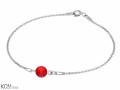 Czerwona bransoletka łańcuszek, kryształ Swarovski®, srebro 925