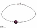 Fioletowa bransoletka łańcuszek, kryształ Swarovski®, srebro 925
