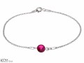 Różowa bransoletka łańcuszek, kryształ Swarovski®, srebro 925