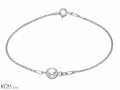 Biała bransoletka łańcuszek, kryształ Swarovski®, srebro 925