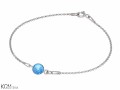 Niebieska bransoletka łańcuszek, kryształ Swarovski®, srebro 925