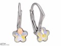 Opalizujące małe kolczyki angielskie kwiatki, kryształ Swarovski® kwiat, srebro 925