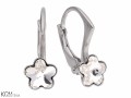 Białe małe kolczyki angielskie kwiatki, kryształ Swarovski® kwiat, srebro 925