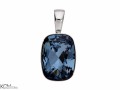 Niebieski wisiorek prostokąt kryształ, srebro 925, kryształ Swarovski®