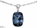 Niebieski wisiorek prostokąt kryształ, srebro 925, kryształ Swarovski® z łańcuszkiem