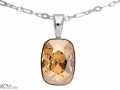 Beżowy wisiorek prostokąt kryształ, srebro 925, kryształ Swarovski® z łańcuszkiem