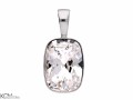 Biały wisiorek prostokąt kryształ, srebro 925, kryształ Swarovski®