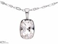 Biały wisiorek prostokąt kryształ, srebro 925, kryształ Swarovski® z łańcuszkiem