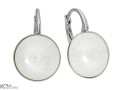 Pastelowe zielone kolczyki angielskie okrągłe, srebro 925, kryształy Swarovski® 1,2 cm