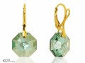 Zielone kolczyki, kryształ Swarovski® oktagon, srebro pozłacane 925