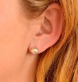 Opalizujące kolczyki sztyfty mieniące się kulki, srebro 925, kryształy Swarovski® na modelu