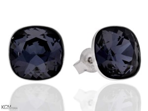 Kwadratowe kolczyki sztyfty, srebro 925, kryształy Swarovski® kwadrat