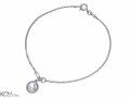 Biała bransoletka łańcuszek z okrągłym oczkiem, kryształ Swarovski®, srebro 925
