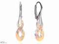Opalizujące wiszące kolczyki nieskończoność, kryształ Swarovski®, srebro 925