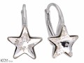 Białe kolczyki angielskie gwiazdy, gwiazdki, kryształ Swarovski® gwiazda, srebro 925