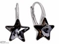 Czarne kolczyki angielskie gwiazdy, gwiazdki, kryształ Swarovski® gwiazda, srebro 925