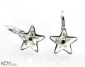Białe kolczyki angielskie gwiazdy, gwiazdki, kryształ Swarovski® gwiazda, srebro 925