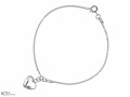 Bransoletka łańcuszek białe serce, serduszko, kryształ Swarovski®, srebro 925
