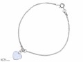 Bransoletka łańcuszek pastelowe niebieskie serce, serduszko, kryształ Swarovski®, srebro 925