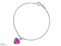 Bransoletka łańcuszek różowe serce, serduszko, kryształ Swarovski®, srebro 925