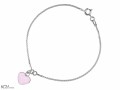 Bransoletka łańcuszek pastelowo różowe serce, serduszko, kryształ Swarovski®, srebro 925
