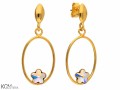 Opalizujące wiszące kolczyki kwiaty w obręczy, kryształ Swarovski® kwiat, pozłacane srebro 925