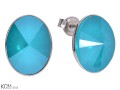 Turkusowe kolczyki sztyfty owale, kryształ Swarovski® owal, srebro 925