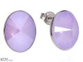 Fioletowe kolczyki sztyfty owale, kryształ Swarovski® owal, srebro 925