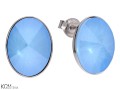 Błękitne kolczyki sztyfty owale, kryształ Swarovski® owal, srebro 925