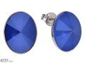 Granatowe kolczyki sztyfty owale, kryształ Swarovski® owal, srebro 925
