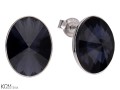Czarne kolczyki sztyfty owale, kryształ Swarovski® owal, srebro 925
