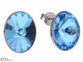 Niebieskie kolczyki sztyfty owale, kryształ Swarovski® owal, srebro 925