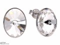 Białe kolczyki sztyfty owale, kryształ Swarovski® owal, srebro 925
