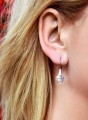 Kolczyki opalizujące koraliki, srebro 925, kryształy Swarovski® na modelce