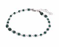 Zielona bransoletka z kryształami, srebro 925, kryształ Swarovski®