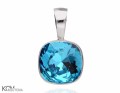 , kwadratowy wisiorek, srebro 925, kryształ Swarovski®