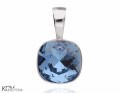 Niebieski, kwadratowy wisiorek, srebro 925, kryształ Swarovski®