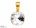 Biały, kwadratowy wisiorek, srebro 925, kryształ Swarovski®