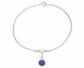 Srebrna bransoletka z fioletową cyrkonią
