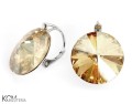 Złoto beżowe duże kolczyki angielskie okrągłe, srebro 925, kryształy Swarovski® 1,8 cm
