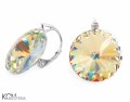 Opalizujące duże kolczyki angielskie okrągłe, srebro 925, kryształy Swarovski® 1,8 cm