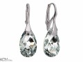 Białe wiszące kolczyki krople, kryształ Swarovski® kropla, srebro 925