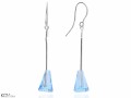 Błękitne wiszące kolczyki, kryształy na łańcuszku, srebro 925, kryształy Swarovski®