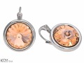 Brzoskwiniowe okrągłe kolczyki angielskie, kryształ Swarovski®, srebro 925