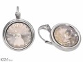 Beżowe okrągłe kolczyki angielskie, kryształ Swarovski®, srebro 925